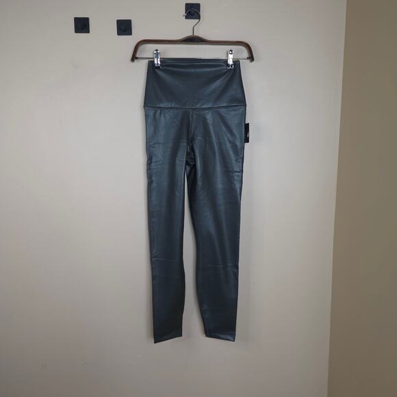 90 Degree By Reflex High Rise Leatherette Leggings in Taupe Size S - Picture 1 of 7